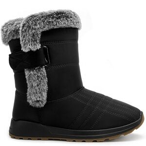 Cozy Black Winter Boots with Faux Fur